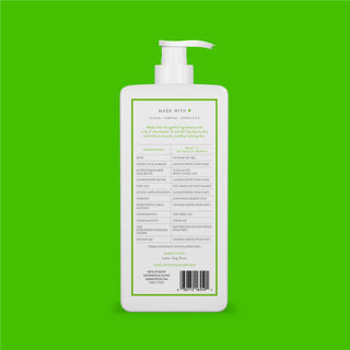 Back of Lemon Balm & Bamboo Body Wash bottle showing ingredient list and directions