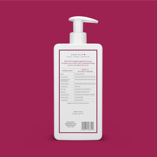 Back of Blackberry & Green Tea Strengthening Conditioner bottle showing ingredient list and directions