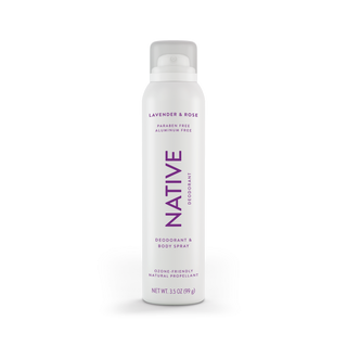 Native Lavender & Rose deodorant spray, aluminum-free and paraben-free, 3.5 oz spray