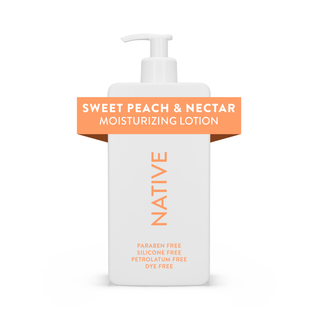 Front of Native Sweet Peach & Nectar Moisturizing Lotion bottle