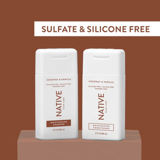 Native Moisturizing Shampoo and Moisturizing Conditioner with text "Sulfate & Silicone Free"