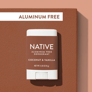 Native Coconut & Vanilla Deodorant Stick with text Aluminum Free above