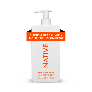 Native Citrus & Herbal Musk Daily Clean Shampoo bottle with text reading “Silicone Free, Sulfate Free, Paraben Free”