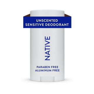 Native Unscented sensitive deodorant, aluminum-free and paraben-free, 2.65 oz stick