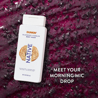 Native Dunkin - Blueberry Cobbler Body Wash with Meet your morning mic drop text