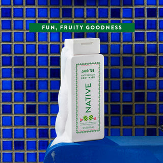 Native Jarritos - Watermelon Body Wash with text reading "Fun, Fruity goodness"