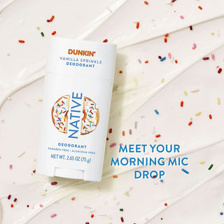 Native deodorant with text saying "Meet your morning mic drop"
